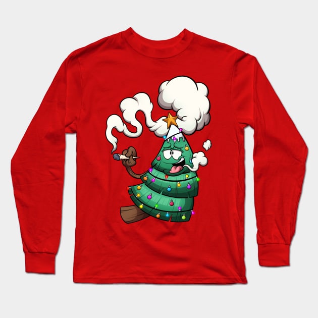 Stoned Christmas Tree Long Sleeve T-Shirt by TheMaskedTooner